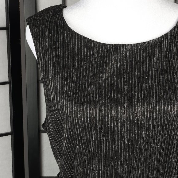 Women's Black & Silver Shimmery Sleeveless Dress - Size 12 - Picture 3 of 5